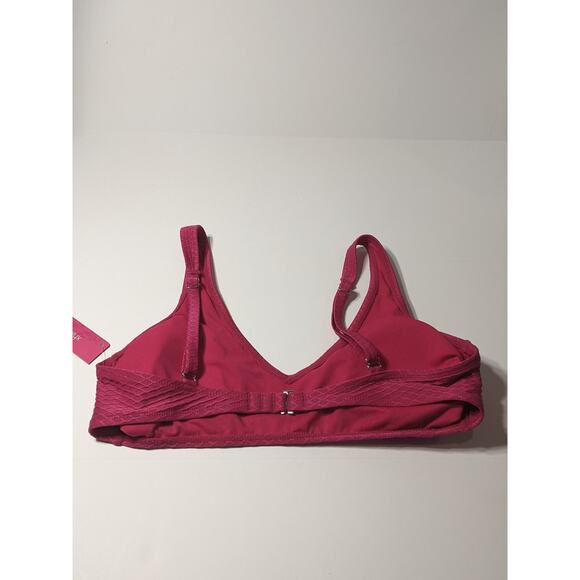 Xhilaration Bikini Top Textured V Neck Pink Juniors XL Bralette Swimsuit Beach - Picture 5 of 11